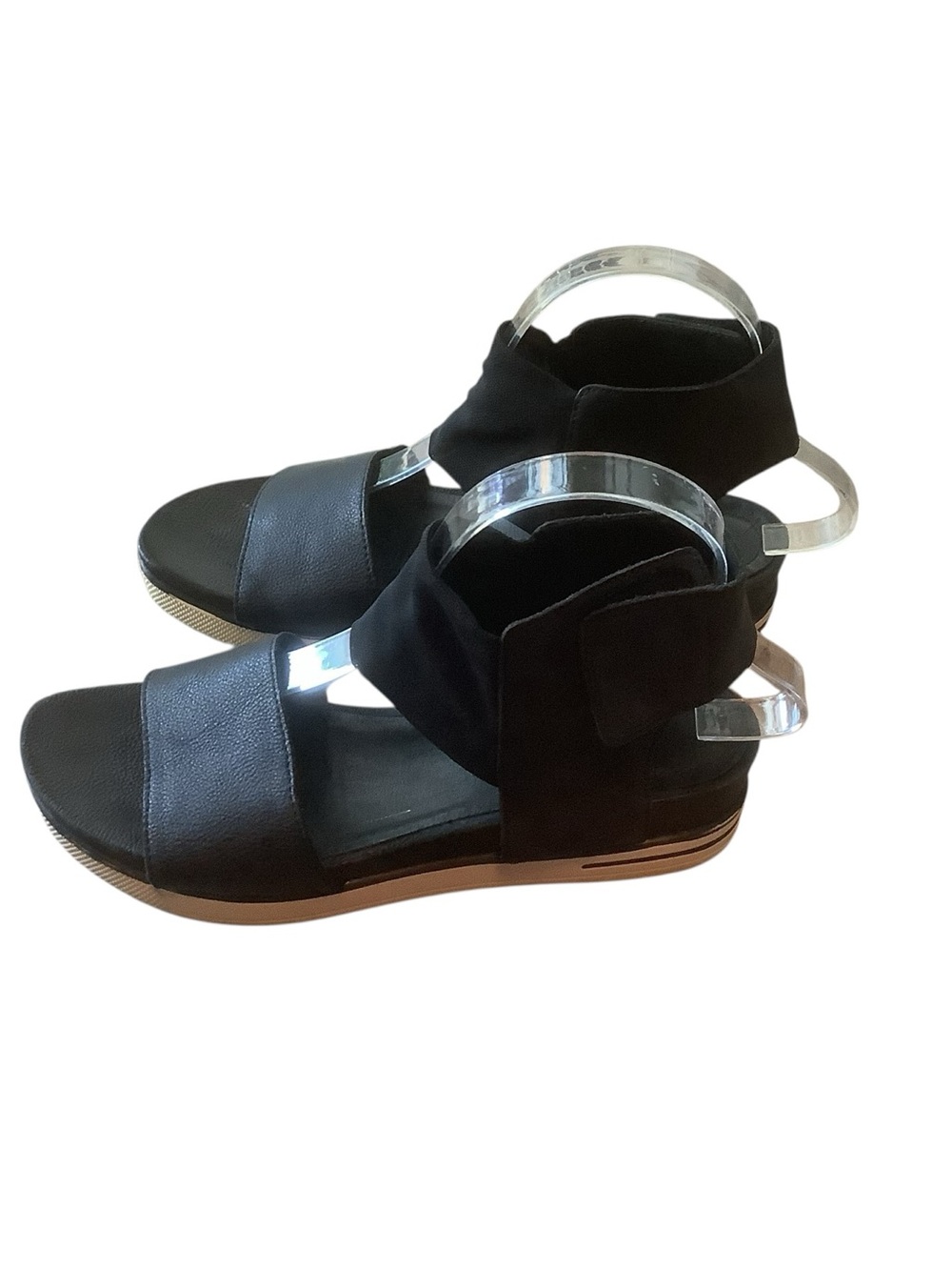 Eileen Fisher Black Leather Ankle Strap Sandals | Minimalist Comfort | Size 8.5 - Picture 6 of 10